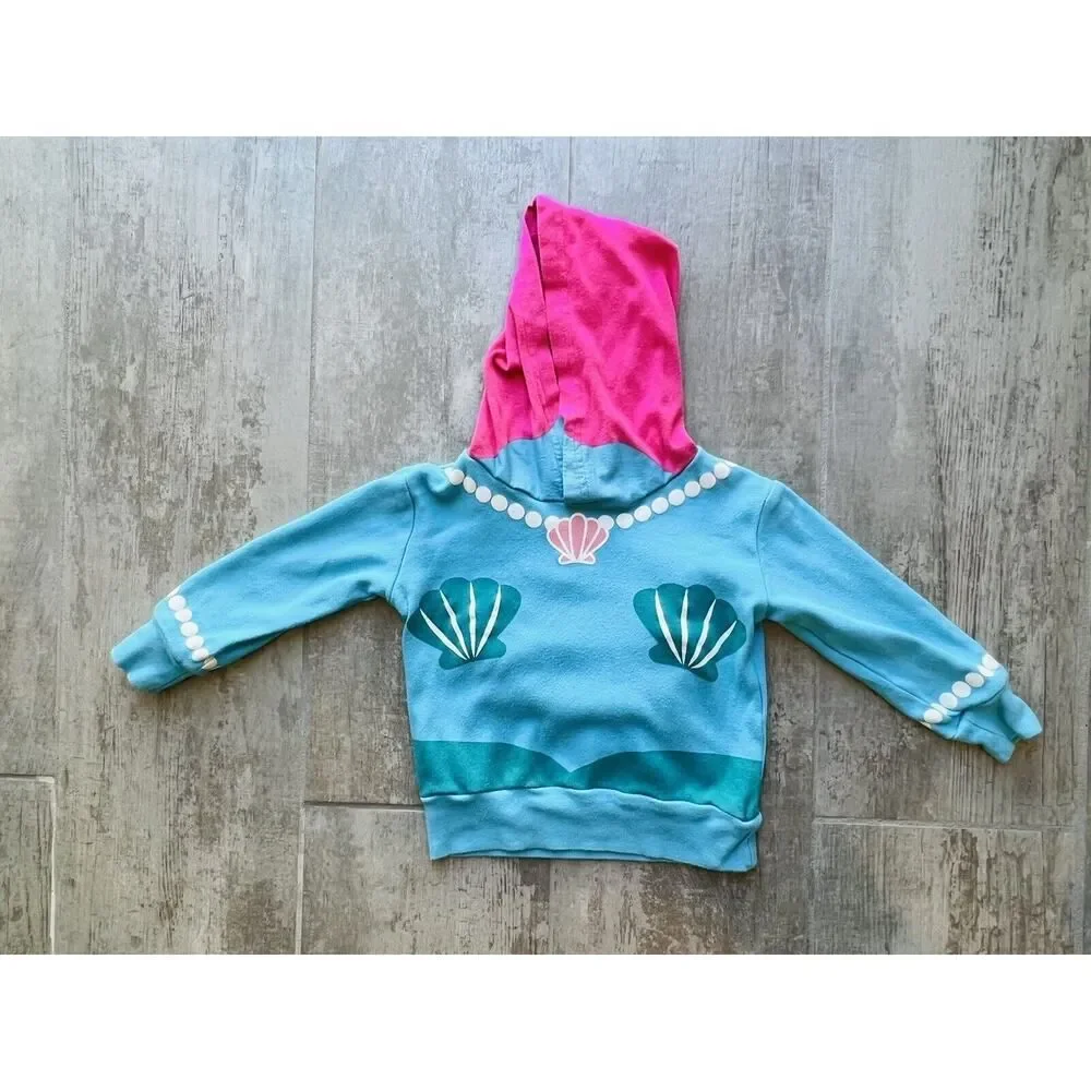 DOODLE PANTS Mermaid 3D Toddler Baby Girls Pullover Sweatshirt Hooded Top 18m